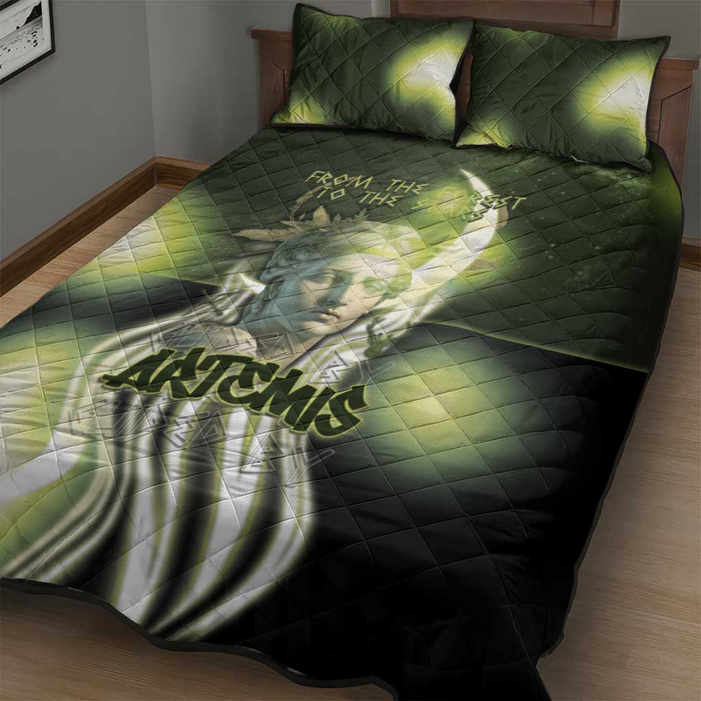 Ancient Greek Artemis Quilt Bed Set Goddess Of The Moon - Wonder Print Shop