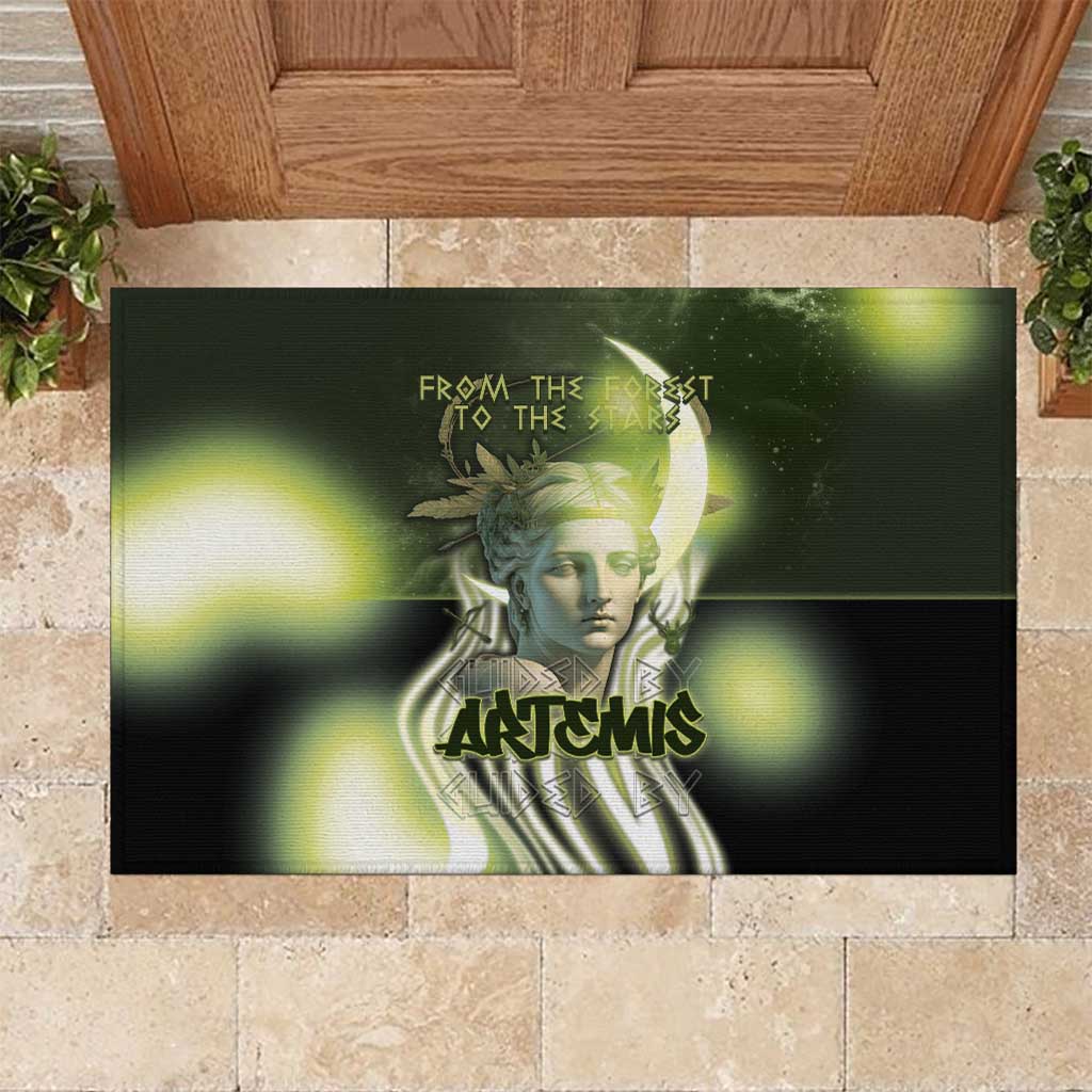 Ancient Greek Artemis Rubber Doormat Goddess Of The Moon - Wonder Print Shop