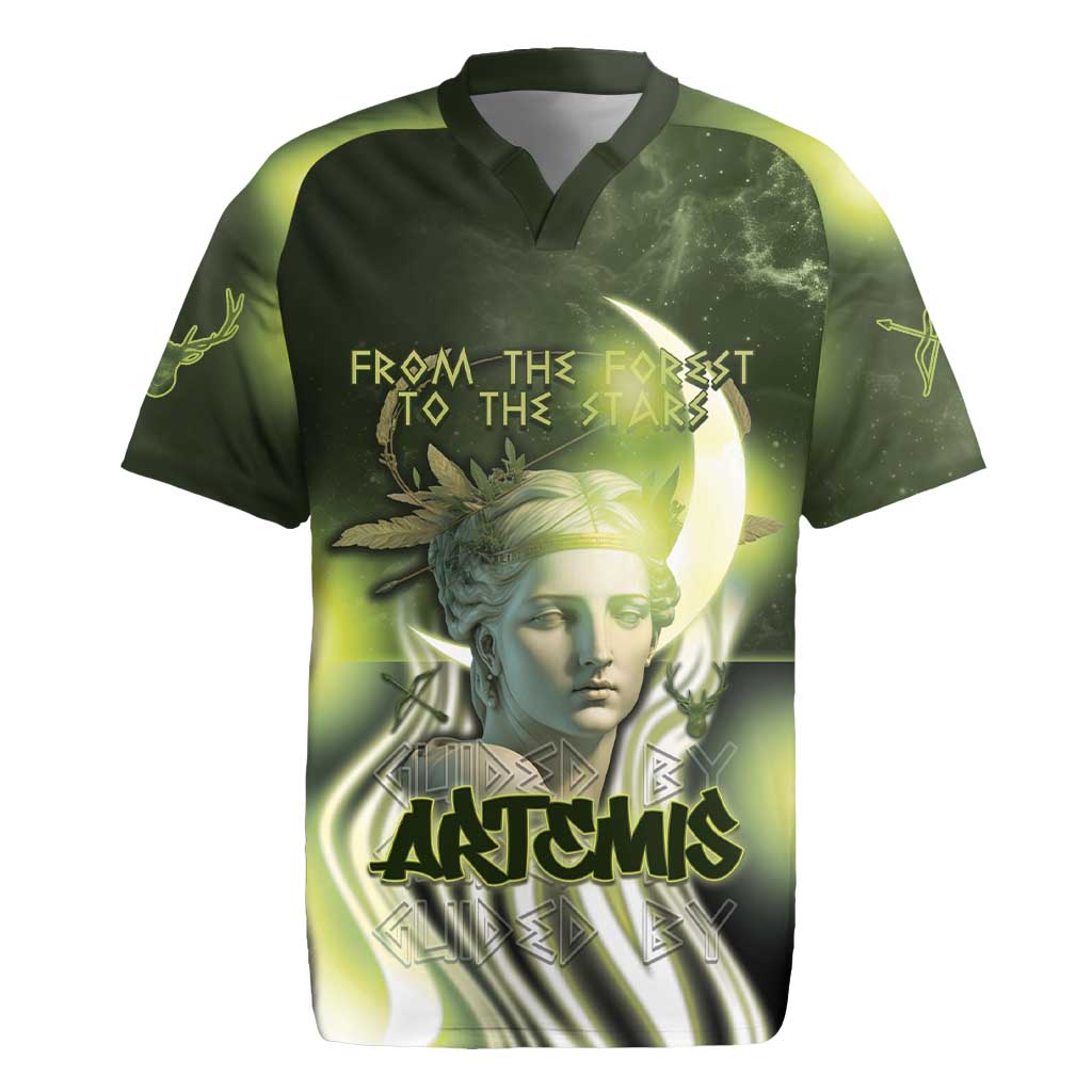 Ancient Greek Artemis Rugby Jersey Goddess Of The Moon - Wonder Print Shop