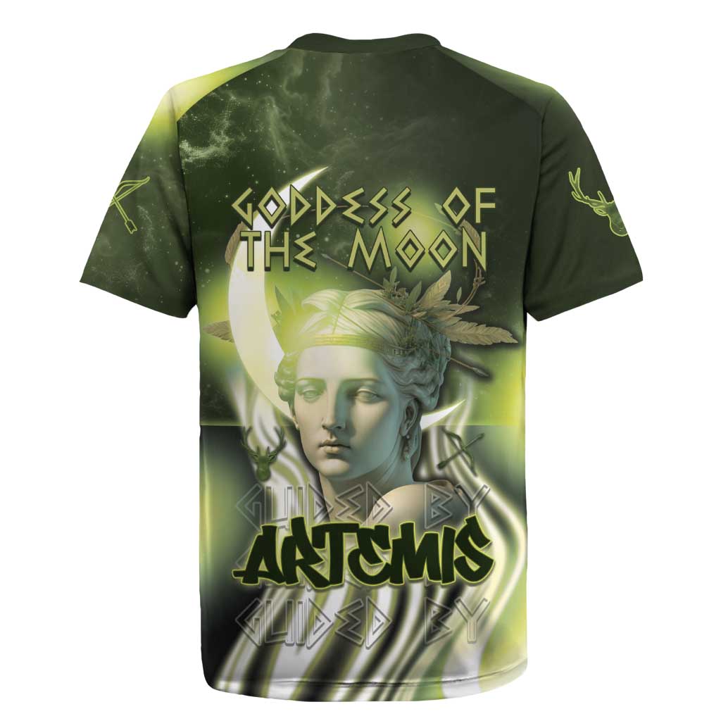 Ancient Greek Artemis Rugby Jersey Goddess Of The Moon - Wonder Print Shop