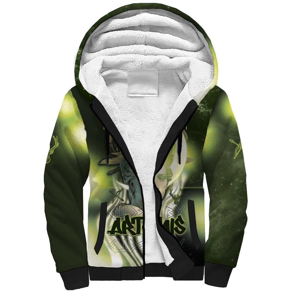 Ancient Greek Artemis Sherpa Hoodie Goddess Of The Moon - Wonder Print Shop