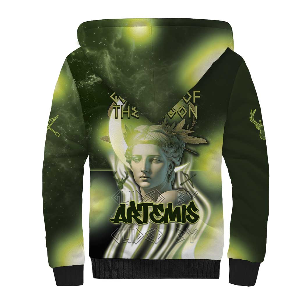 Ancient Greek Artemis Sherpa Hoodie Goddess Of The Moon - Wonder Print Shop