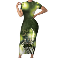 Ancient Greek Artemis Short Sleeve Bodycon Dress Goddess Of The Moon - Wonder Print Shop