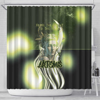 Ancient Greek Artemis Shower Curtain Goddess Of The Moon - Wonder Print Shop