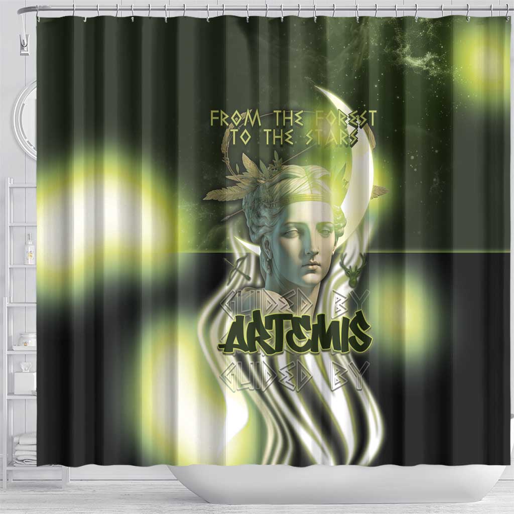 Ancient Greek Artemis Shower Curtain Goddess Of The Moon - Wonder Print Shop