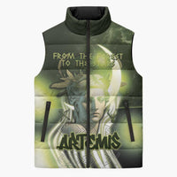Ancient Greek Artemis Sleeveless Puffer Jacket Goddess Of The Moon - Wonder Print Shop