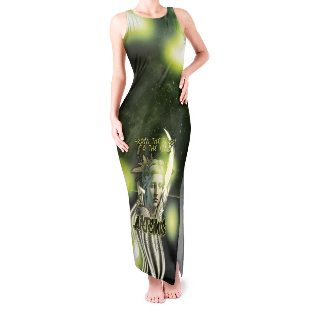 Ancient Greek Artemis Tank Maxi Dress Goddess Of The Moon - Wonder Print Shop