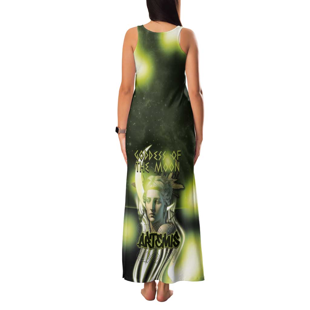 Ancient Greek Artemis Tank Maxi Dress Goddess Of The Moon - Wonder Print Shop