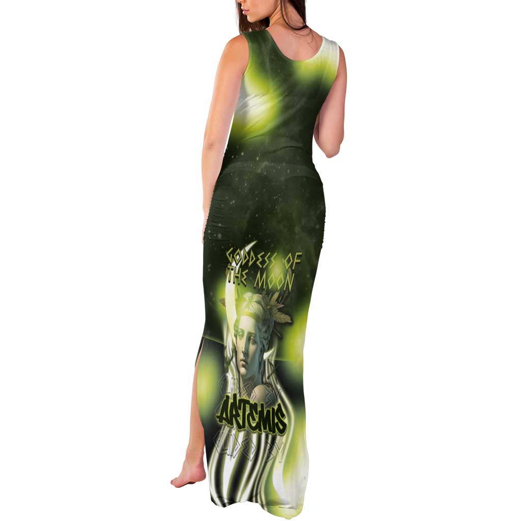 Ancient Greek Artemis Tank Maxi Dress Goddess Of The Moon - Wonder Print Shop