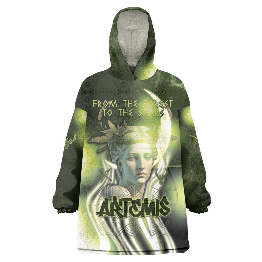 Ancient Greek Artemis Wearable Blanket Hoodie Goddess Of The Moon - Wonder Print Shop