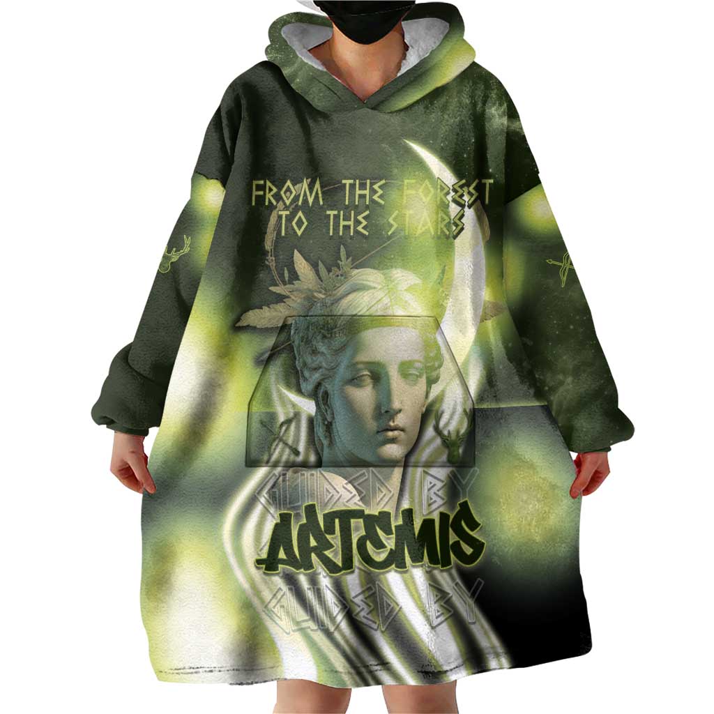 Ancient Greek Artemis Wearable Blanket Hoodie Goddess Of The Moon - Wonder Print Shop