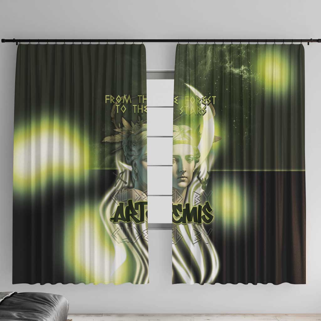 Ancient Greek Artemis Window Curtain Goddess Of The Moon - Wonder Print Shop