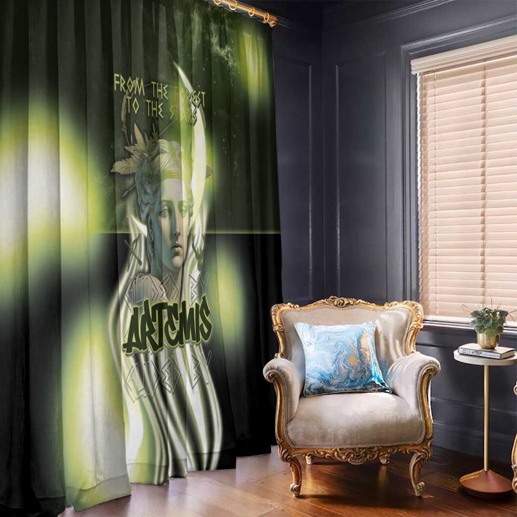 Ancient Greek Artemis Window Curtain Goddess Of The Moon - Wonder Print Shop