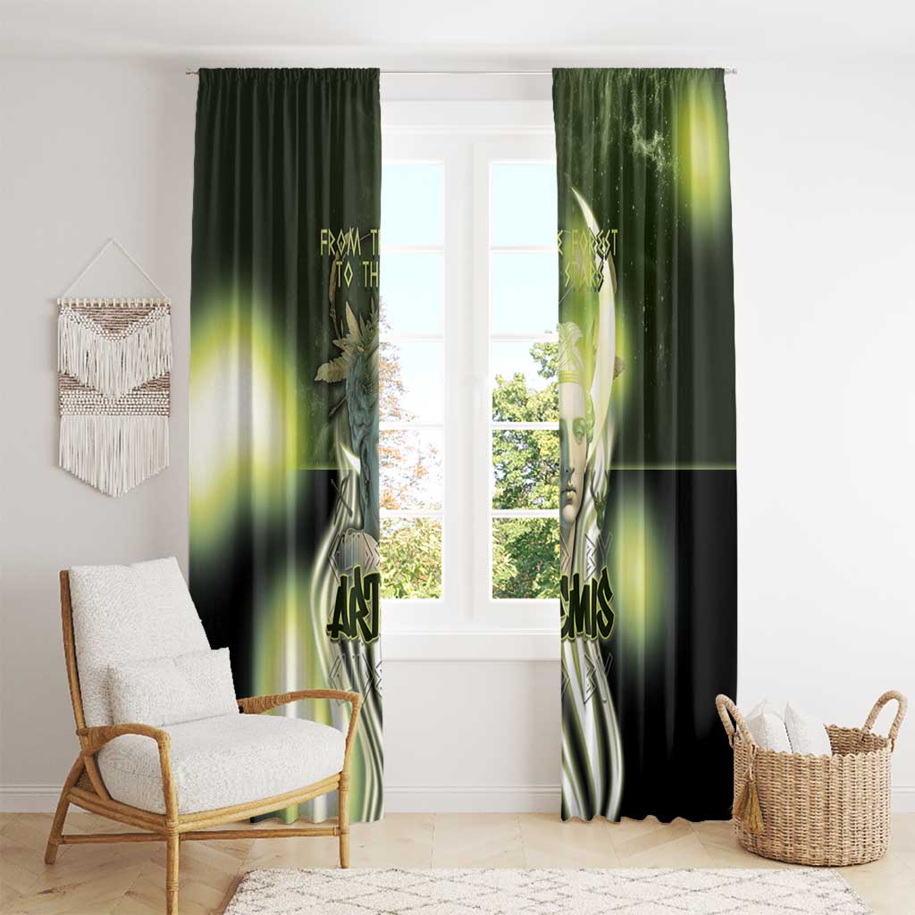Ancient Greek Artemis Window Curtain Goddess Of The Moon - Wonder Print Shop