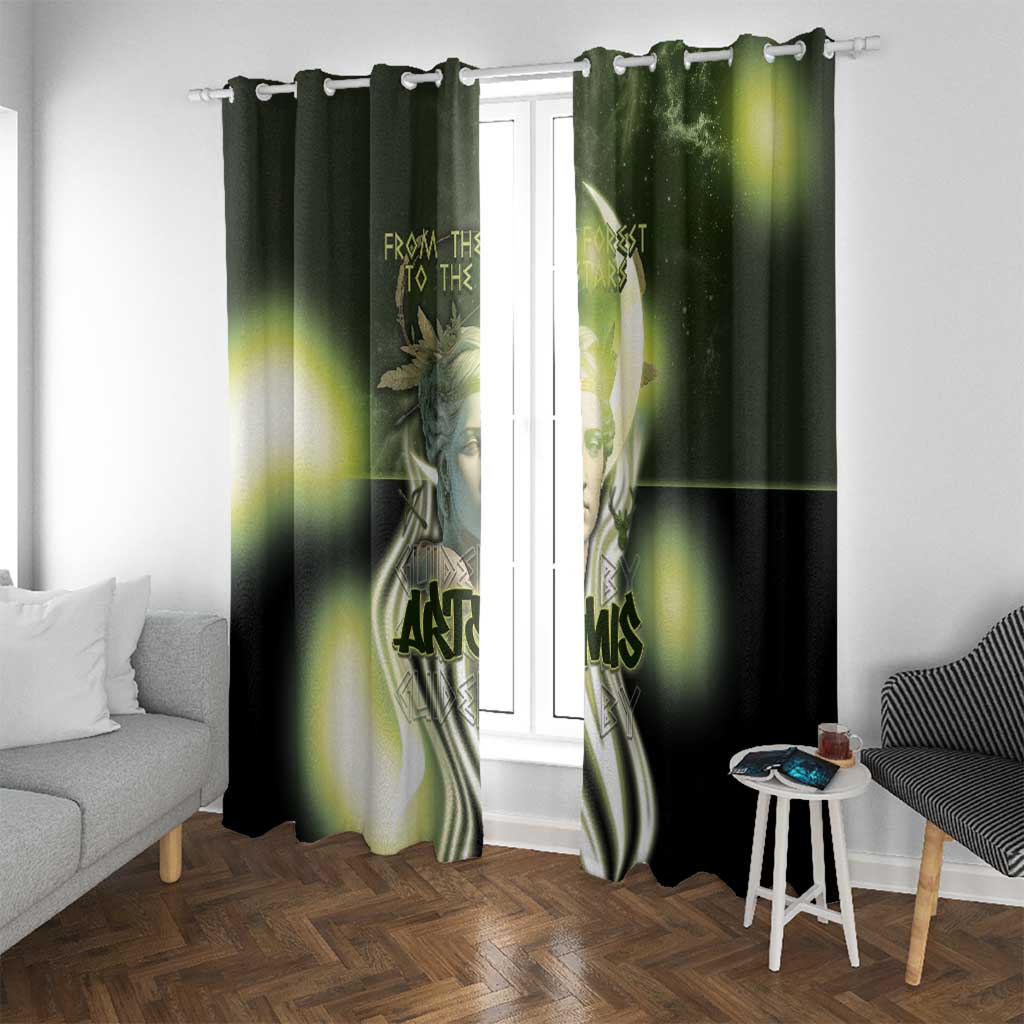Ancient Greek Artemis Window Curtain Goddess Of The Moon - Wonder Print Shop