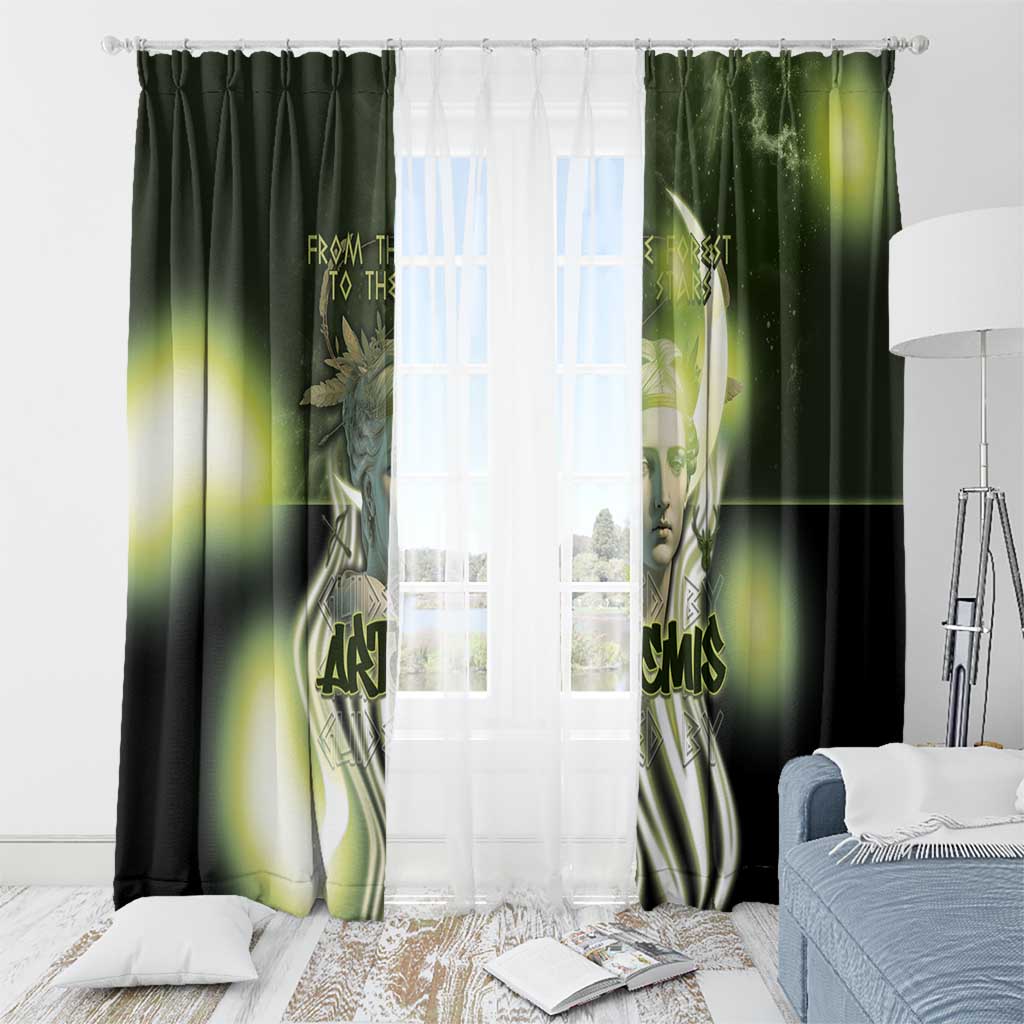 Ancient Greek Artemis Window Curtain Goddess Of The Moon - Wonder Print Shop