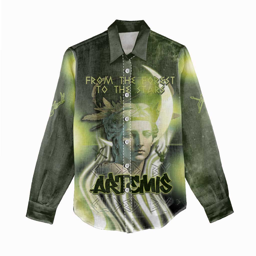 Ancient Greek Artemis Women Casual Shirt Goddess Of The Moon - Wonder Print Shop