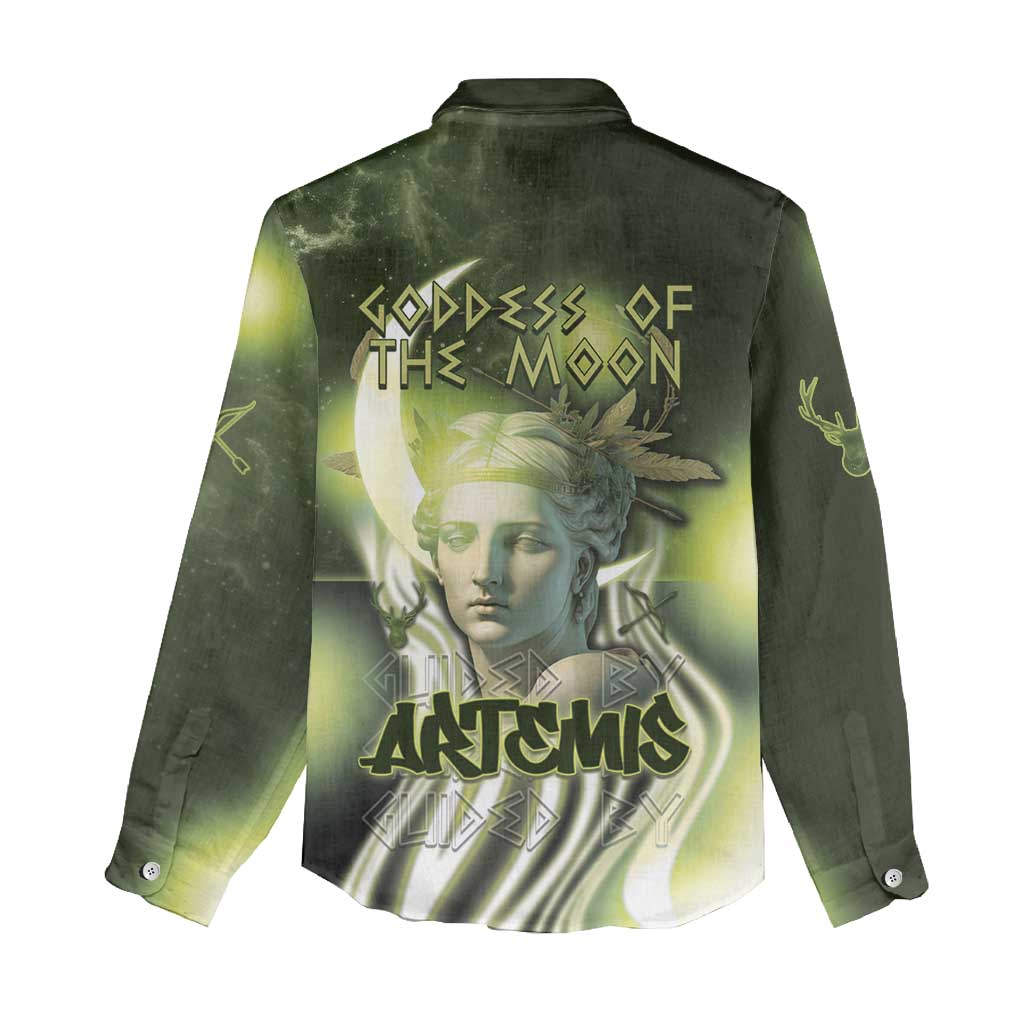 Ancient Greek Artemis Women Casual Shirt Goddess Of The Moon - Wonder Print Shop