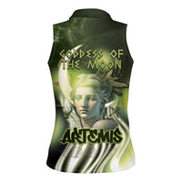 Ancient Greek Artemis Women Sleeveless Polo Shirt Goddess Of The Moon - Wonder Print Shop