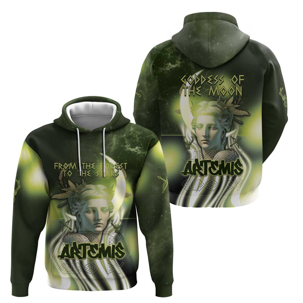Ancient Greek Artemis Zip Hoodie Goddess Of The Moon - Wonder Print Shop