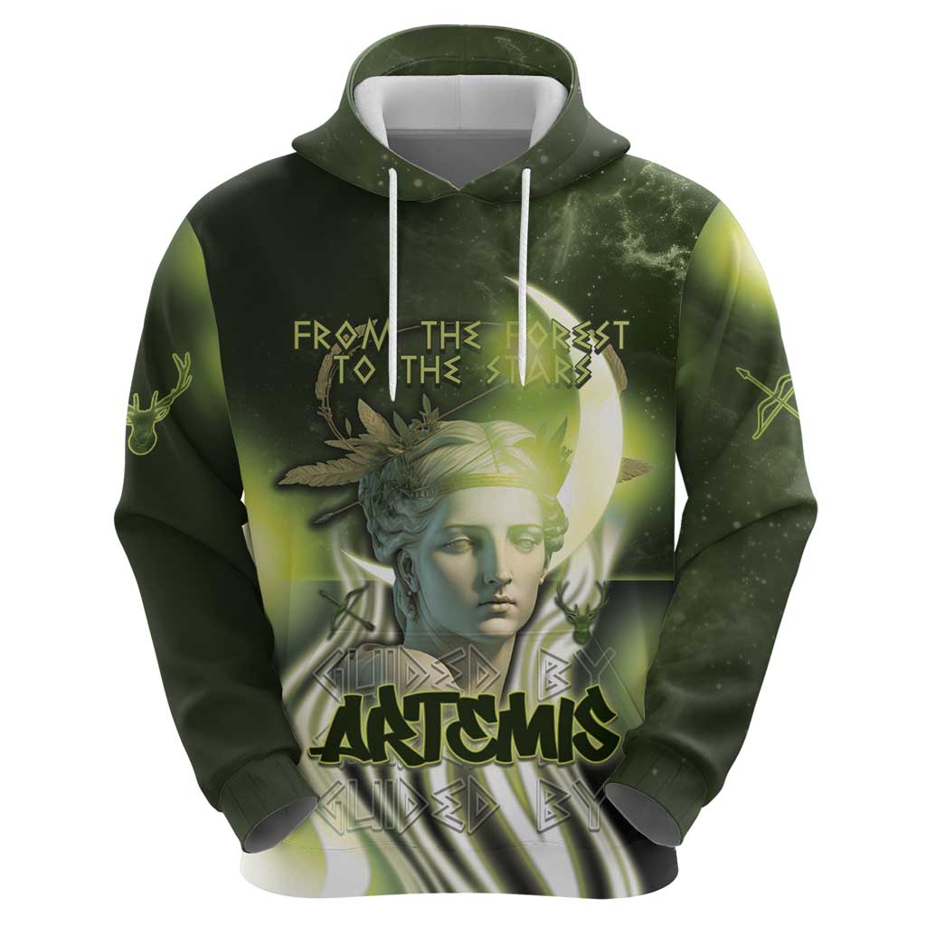 Ancient Greek Artemis Zip Hoodie Goddess Of The Moon - Wonder Print Shop