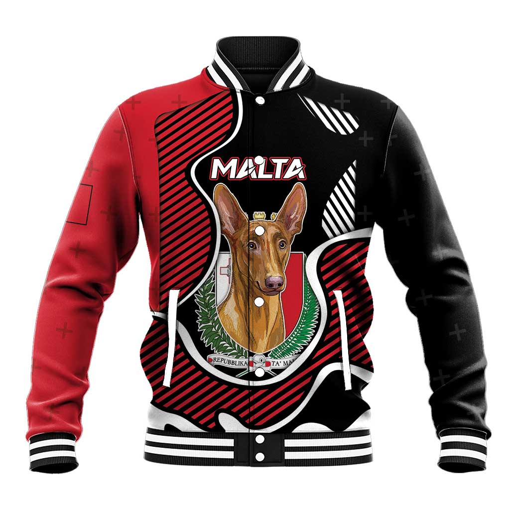 Personalized Malta Baseball Jacket Pharaoh Hound In Coat Of Arms - Wonder Print Shop