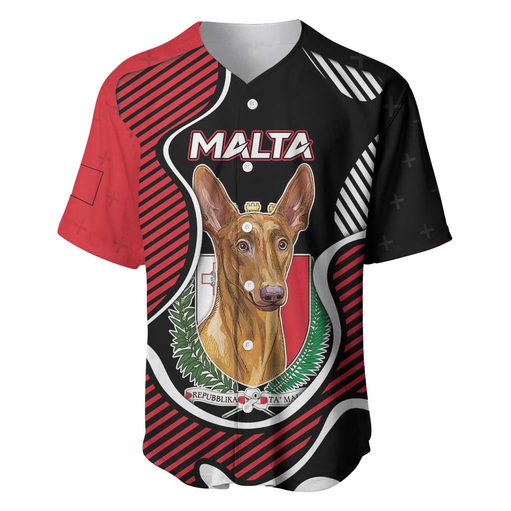 Personalized Malta Baseball Jersey Pharaoh Hound In Coat Of Arms - Wonder Print Shop