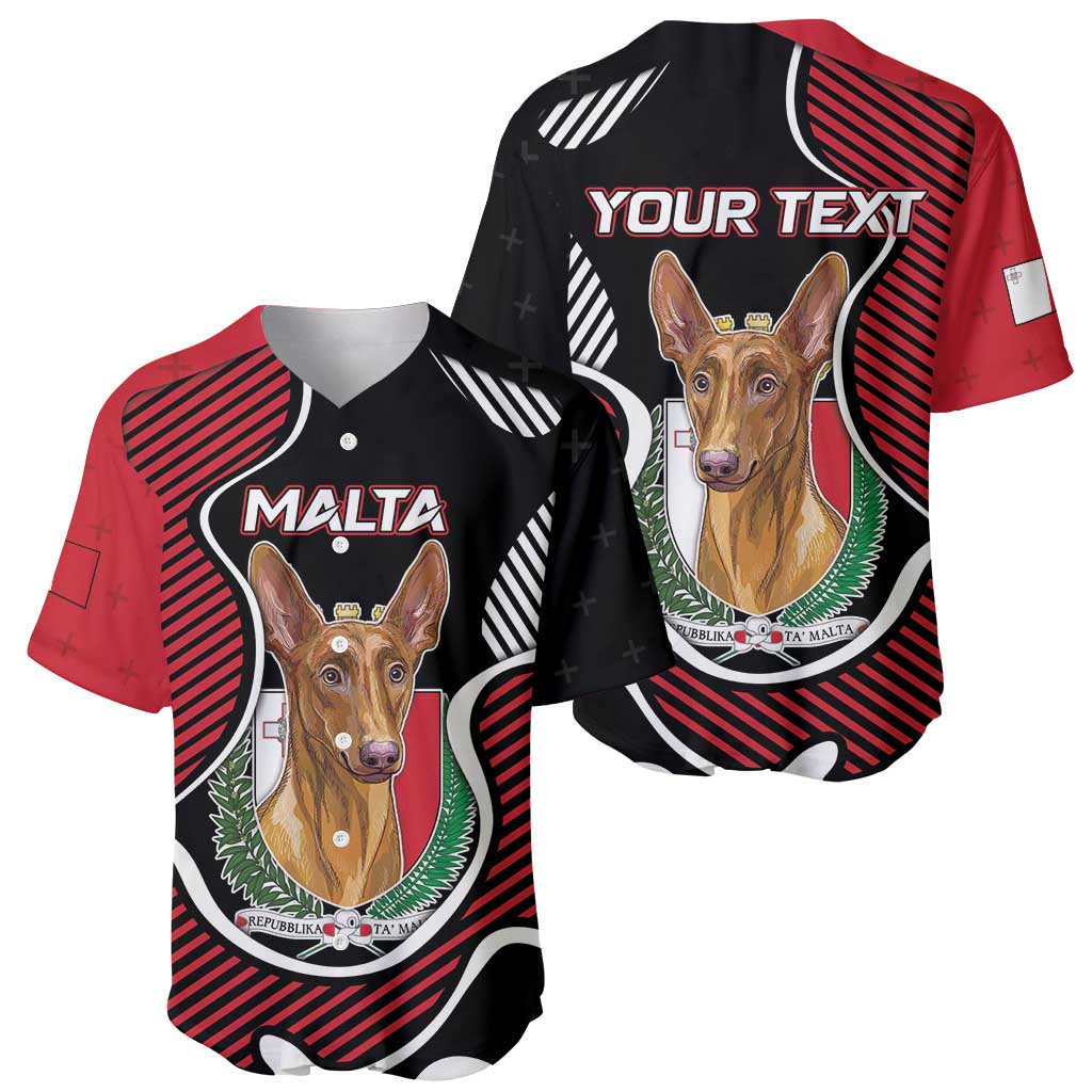 Personalized Malta Baseball Jersey Pharaoh Hound In Coat Of Arms - Wonder Print Shop