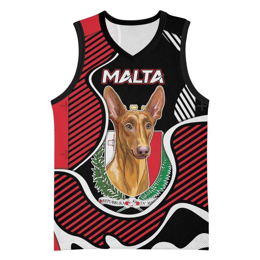 Personalized Malta Basketball Jersey Pharaoh Hound In Coat Of Arms - Wonder Print Shop
