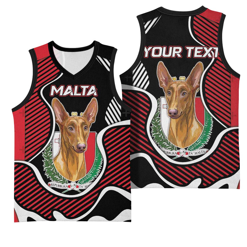 Personalized Malta Basketball Jersey Pharaoh Hound In Coat Of Arms - Wonder Print Shop