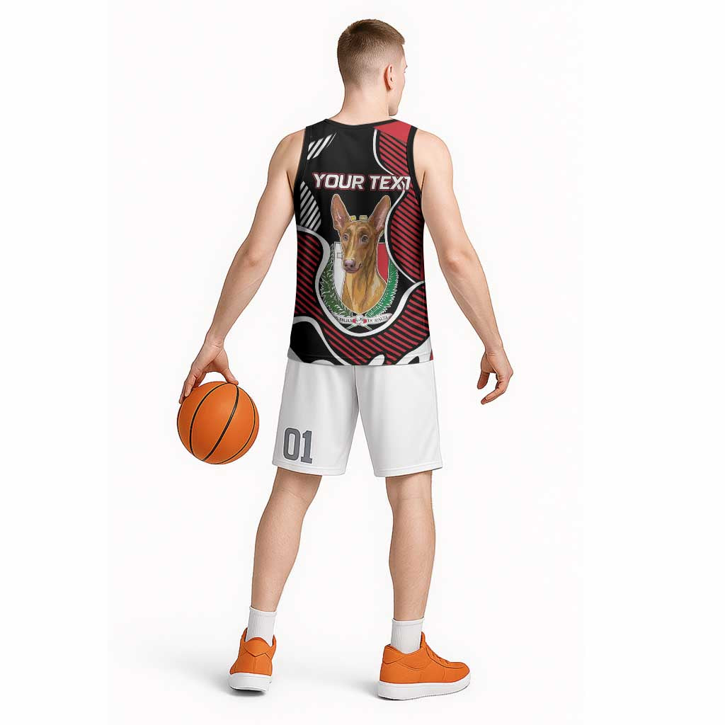 Personalized Malta Basketball Jersey Pharaoh Hound In Coat Of Arms - Wonder Print Shop