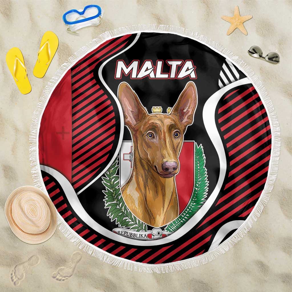 Malta Beach Blanket Pharaoh Hound In Coat Of Arms - Wonder Print Shop