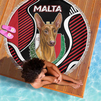 Malta Beach Blanket Pharaoh Hound In Coat Of Arms - Wonder Print Shop