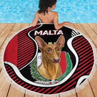 Malta Beach Blanket Pharaoh Hound In Coat Of Arms - Wonder Print Shop