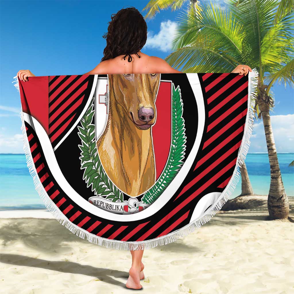 Malta Beach Blanket Pharaoh Hound In Coat Of Arms - Wonder Print Shop