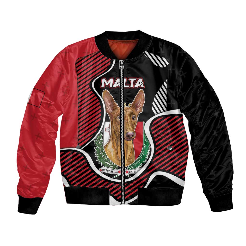 Personalized Malta Bomber Jacket Pharaoh Hound In Coat Of Arms - Wonder Print Shop