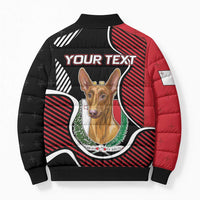 Personalized Malta Bomber Puffer Jacket Pharaoh Hound In Coat Of Arms - Wonder Print Shop
