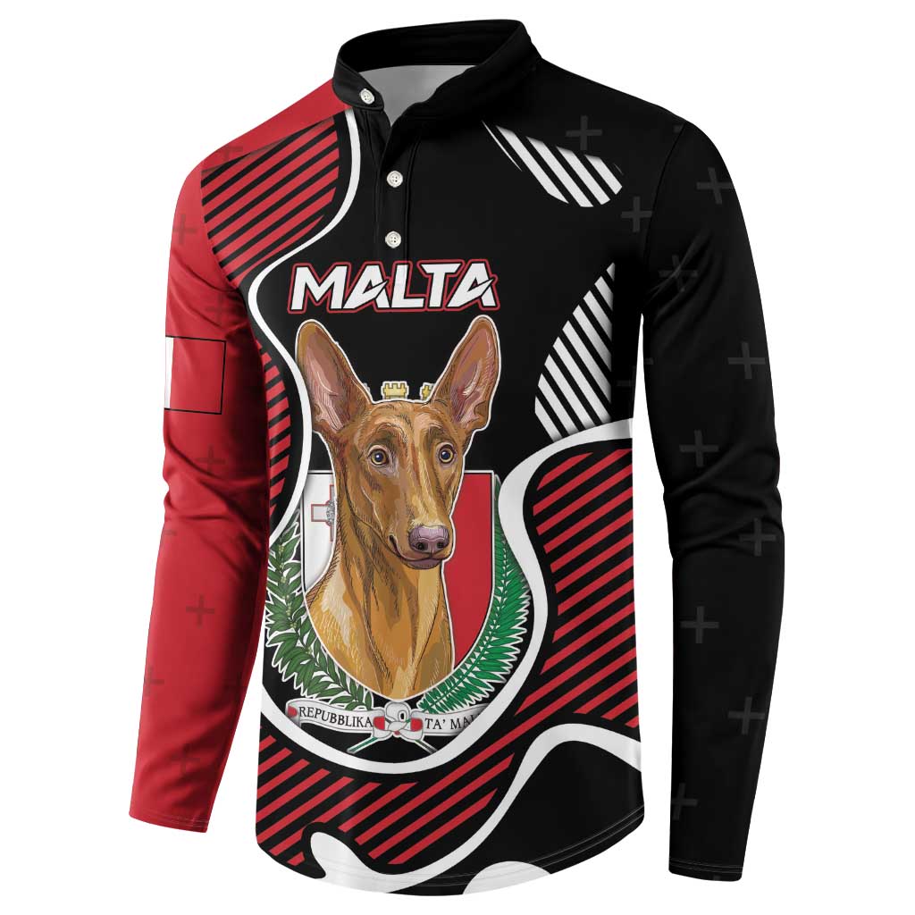 Personalized Malta Button Sweatshirt Pharaoh Hound In Coat Of Arms - Wonder Print Shop