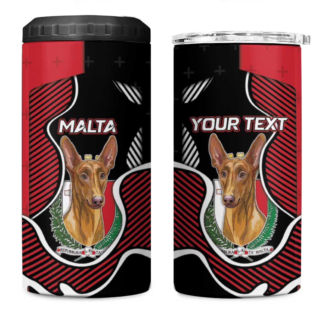 Personalized Malta 4 in 1 Can Cooler Tumbler Pharaoh Hound In Coat Of Arms - Wonder Print Shop