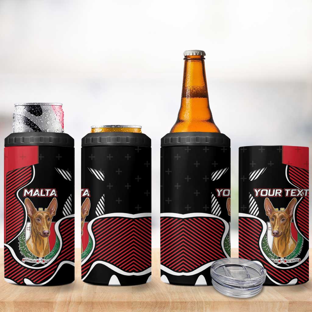 Personalized Malta 4 in 1 Can Cooler Tumbler Pharaoh Hound In Coat Of Arms - Wonder Print Shop