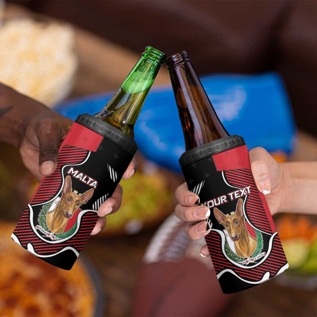 Personalized Malta 4 in 1 Can Cooler Tumbler Pharaoh Hound In Coat Of Arms - Wonder Print Shop