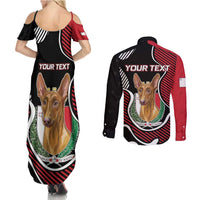 Personalized Malta Couples Matching Summer Maxi Dress and Long Sleeve Button Shirt Pharaoh Hound In Coat Of Arms - Wonder Print Shop
