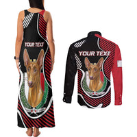 Personalized Malta Couples Matching Tank Maxi Dress and Long Sleeve Button Shirt Pharaoh Hound In Coat Of Arms - Wonder Print Shop