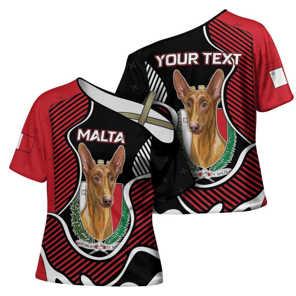 Personalized Malta Cross Shoulder Shirt Pharaoh Hound In Coat Of Arms - Wonder Print Shop