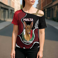 Personalized Malta Cross Shoulder Shirt Pharaoh Hound In Coat Of Arms - Wonder Print Shop