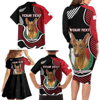 Personalized Malta Family Matching Long Sleeve Bodycon Dress and Hawaiian Shirt Pharaoh Hound In Coat Of Arms - Wonder Print Shop