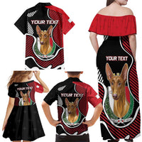 Personalized Malta Family Matching Off Shoulder Maxi Dress and Hawaiian Shirt Pharaoh Hound In Coat Of Arms - Wonder Print Shop