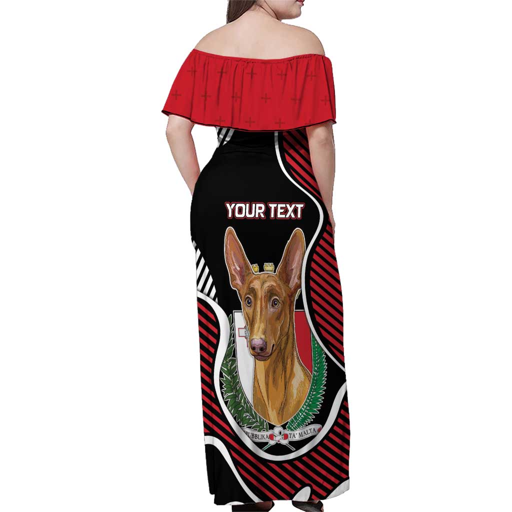 Personalized Malta Family Matching Off Shoulder Maxi Dress and Hawaiian Shirt Pharaoh Hound In Coat Of Arms - Wonder Print Shop