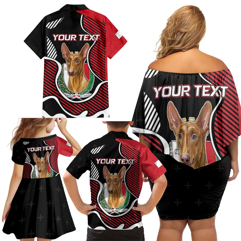 Personalized Malta Family Matching Off Shoulder Short Dress and Hawaiian Shirt Pharaoh Hound In Coat Of Arms - Wonder Print Shop