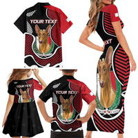 Personalized Malta Family Matching Short Sleeve Bodycon Dress and Hawaiian Shirt Pharaoh Hound In Coat Of Arms - Wonder Print Shop